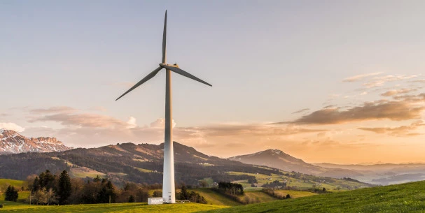 wind turbine in the hills
